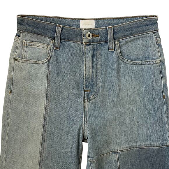 Jonathan Simkhai Standard River Straight Leg Patchwork Jeans - Blue - Size 26 - Picture 4 of 7